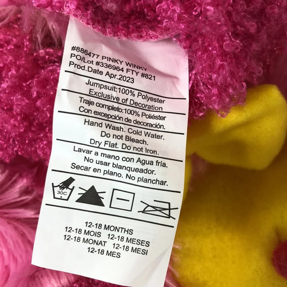 Pinky Winky Monster Costume Baby Size 12-18 Months Halloween Costume 2-pc Set - Picture 7 of 8